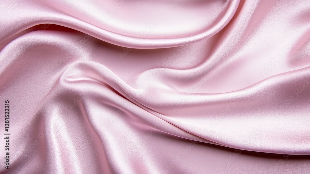 Fototapeta premium Soft pink silk with delicate folds creates an elegant texture, ideal for design projects requiring a graceful and pastel aesthetic