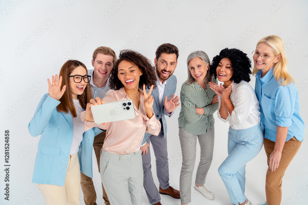 Group of professional colleagues taking a selfie together for work collaboration inspiration Group of professional colleagues taking a selfie together for work collaboration inspiration