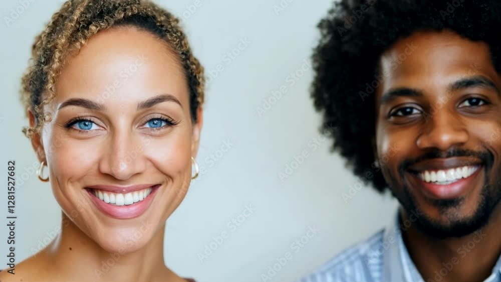 A cheerful couple poses closely together, showcasing their bright smiles and positive energy. The atmosphere feels warm and welcoming, emphasizing their happiness. A cheerful couple poses closely together, showcasing their bright smiles and positive energy. The atmosphere feels warm and welcoming, emphasizing their happiness.