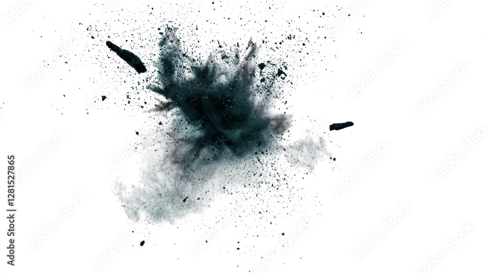 Black ink splashes, splatters and drips create a grunge texture on both white and black backgrounds