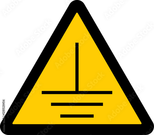 warning sign, electrical grounding symbol