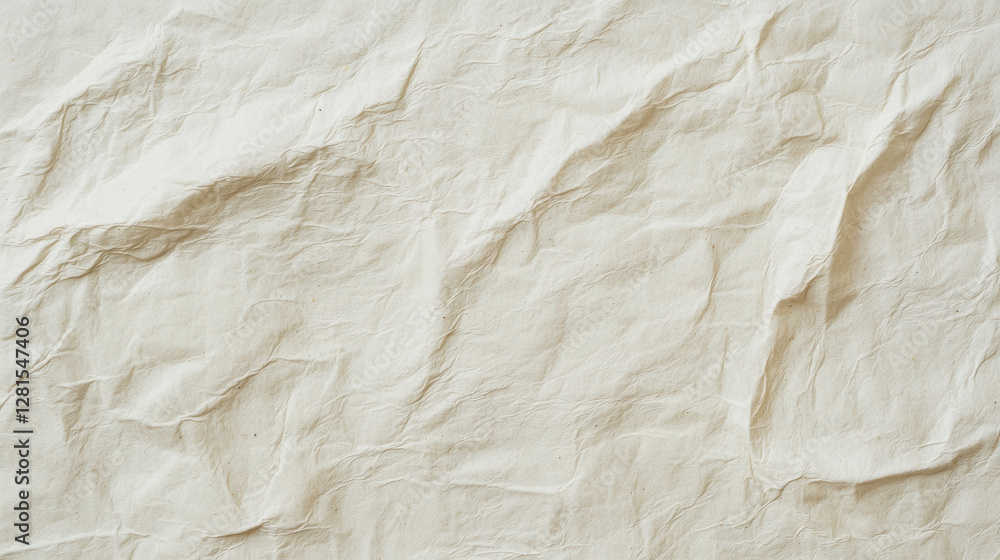 Crumpled textured paper with natural fibers and soft tones Crumpled textured paper with natural fibers and soft tones