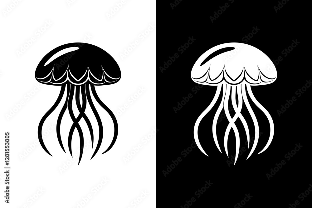 Jellyfish icon vector on White Background ,Vector Art Illustration on white background.
Jellyfish icon vector on White Background ,Vector Art Illustration on white background.