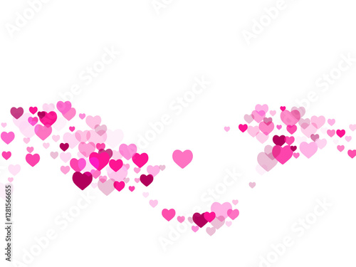 Care concept scattered hearts romantic vector design. Wedding romantic pattern. Cheerful pink hearts romance pattern. Graceful ornament.