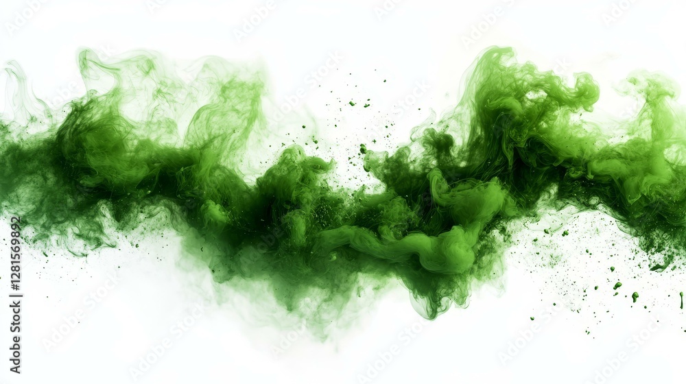 Abstract Green Ink Splash Art Abstract Green Ink Splash Art