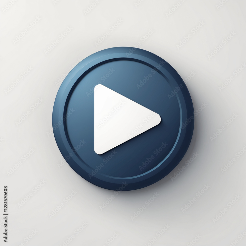 Play Button Icon – Multimedia Start Symbol for Video, Music, and Streaming – 3D Blue Play Button with White Triangle on Minimalist Background – Media, Technology, UI, UX, and Digital Interface Concept Play Button Icon – Multimedia Start Symbol for Video, Music, and Streaming – 3D Blue Play Button with White Triangle on Minimalist Background – Media, Technology, UI, UX, and Digital Interface Concept
