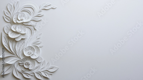 Elegant white paper floral design with intricate details