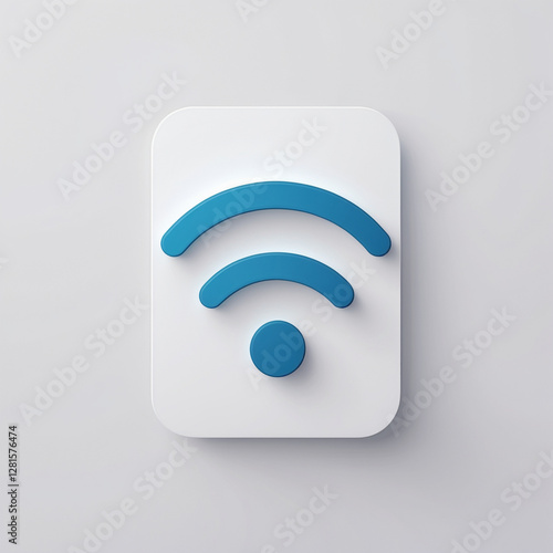 WiFi Signal Icon – Wireless Internet, Connectivity, and Network Symbol – Digital Communication, Technology, and Online Access – Modern Blue Wi-Fi Logo on White Background for Web, Apps, and UI Design photo