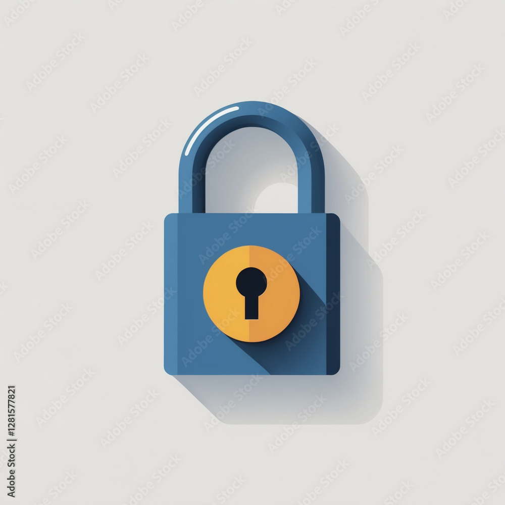 Padlock on white background. Security symbol. Shield and Lock icon. cyber security concept.
Padlock on white background. Security symbol. Shield and Lock icon. cyber security concept.