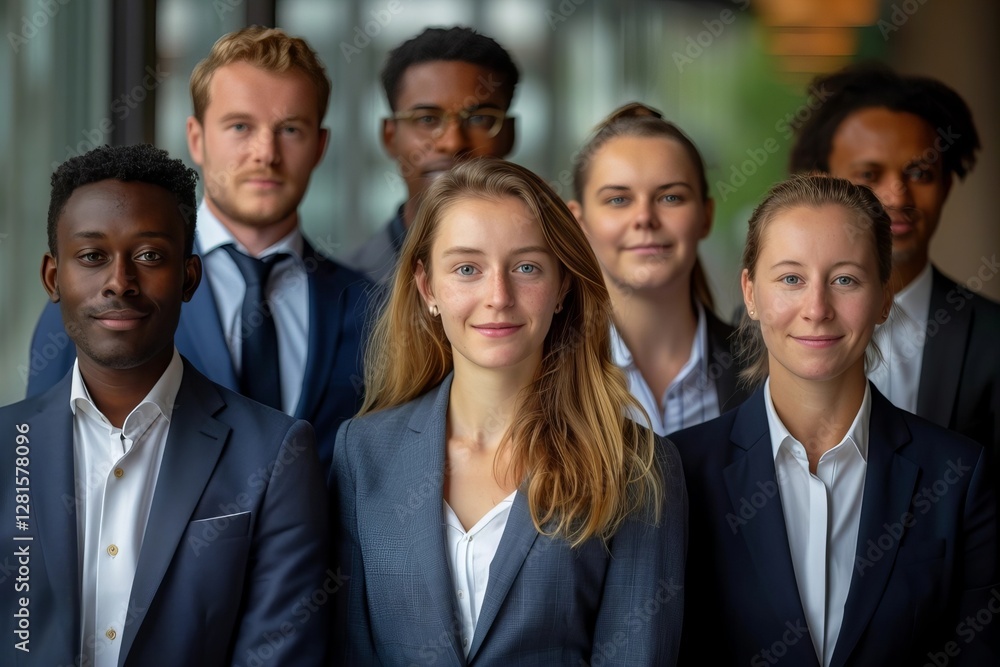 group photo of a diverse team of professionals in business attire, symbolizing the concept of HR recruitment and staff management within a global structure. group photo of a diverse team of professionals in business attire, symbolizing the concept of HR recruitment and staff management within a global structure.