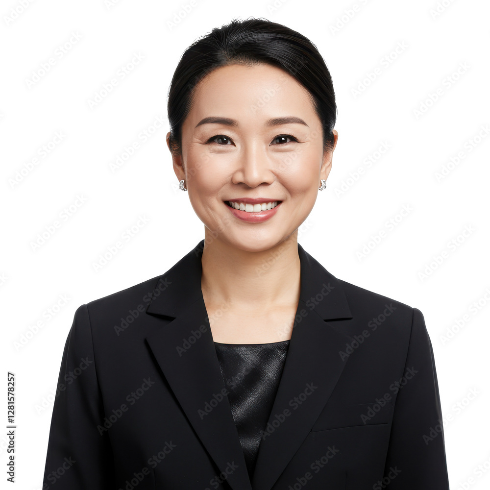 Confident businesswoman smiling at the camera isolated on White background Confident businesswoman smiling at the camera isolated on White background