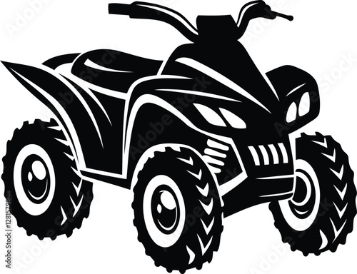 Modern ATV Quad bike silhouette vector illustration, ATV Quad bike line art isolated vector icon design