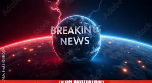 Breaking News Intro Background. Broadcast News Backdrop. Seamless Loop
