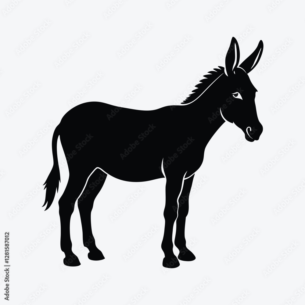 Fototapeta premium a donkey silhouette on a white background