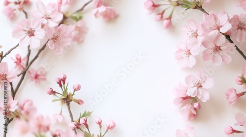 Wallpaper Mural A beautiful frame filled with delicate pink cherry blossom flowers creating a serene and peaceful atmosphere. Perfect for seasonal campaigns, websites, and background design for floral or nature-theme Torontodigital.ca