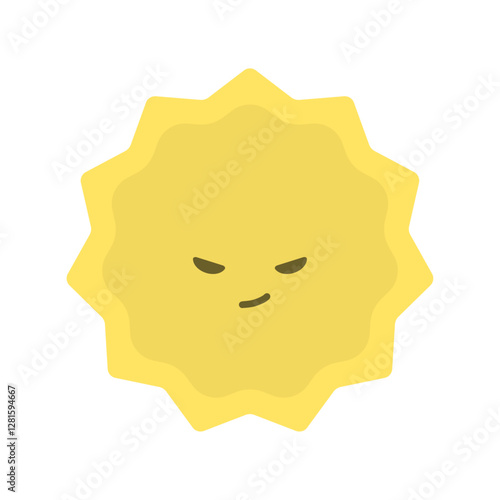 ニヤリと笑っている黄色いギザギザした形の花粉などのアレルギー物質、ばい菌などのイメージ素材