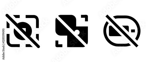 No Camera Icon Set