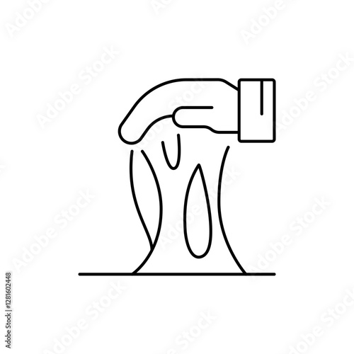 Glue Residue Outline, Adhesive Leftover Symbol