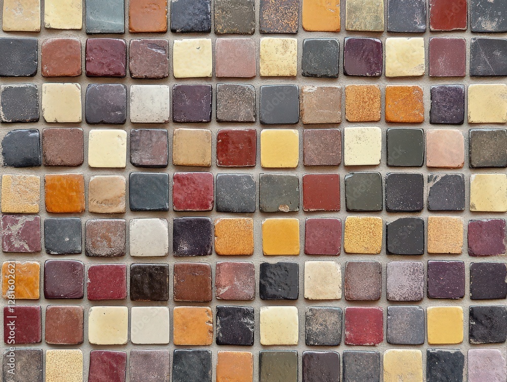 Vibrant mosaic of colorful tiles creating a stunning pattern of artistic expression Vibrant mosaic of colorful tiles creating a stunning pattern of artistic expression