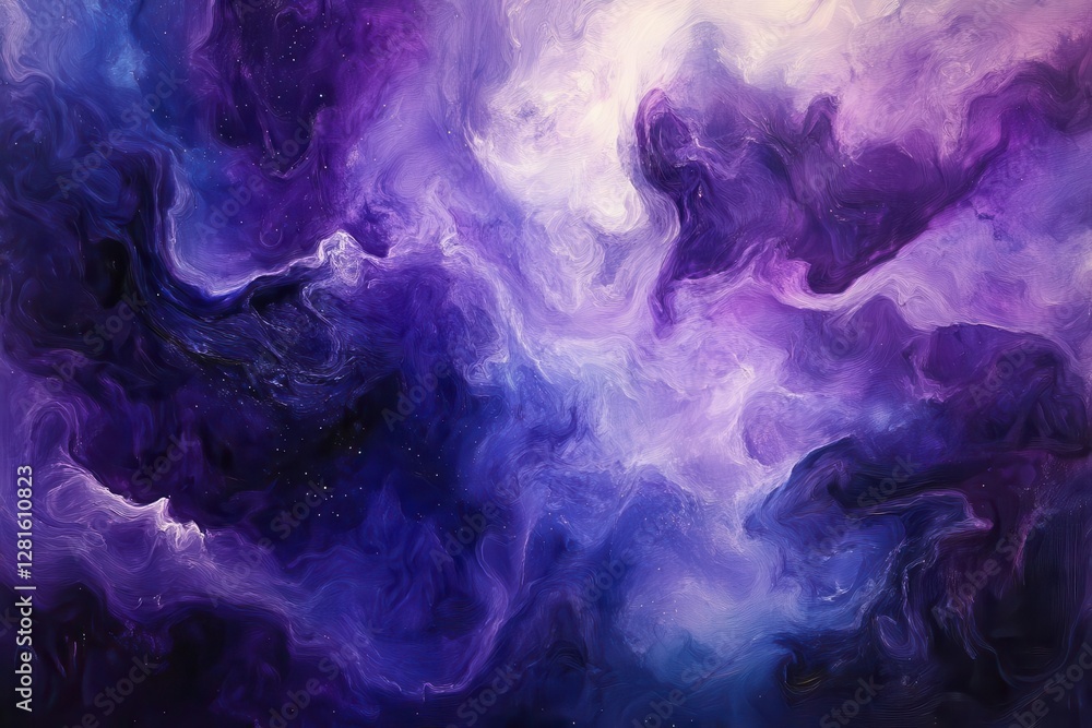 Fototapeta premium deep space nebula abstract swirling cosmic clouds in dark purples and blues ethereal celestial patterns
