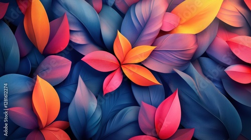 Wallpaper Mural Vibrant layers of colorful leaves showcasing nature's artistic palette Torontodigital.ca