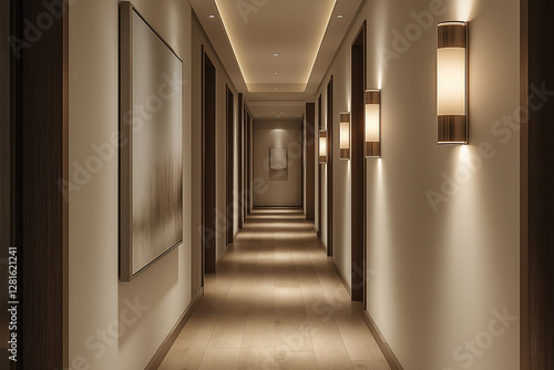 Serene Hotel Corridor Interior Design