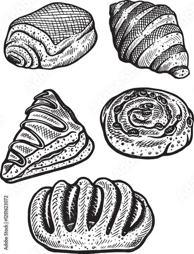Bakery and Pastries Vector Illustration for Culinary Designs