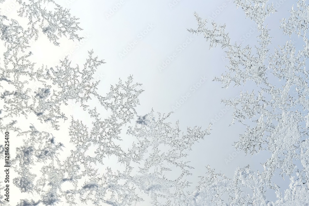 Obraz premium Frozen Window Pattern Abstract Background