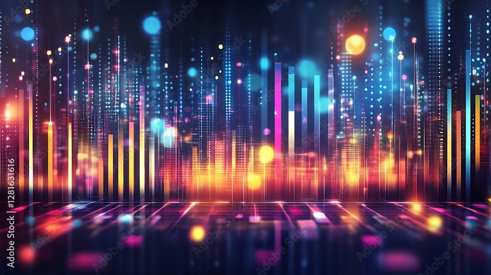 Abstract Cityscape Digital Neon Lightscape Abstract Cityscape Digital Neon Lightscape