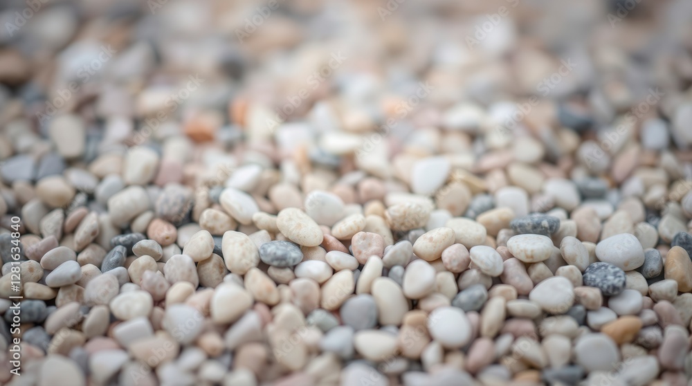 A calming scene showcasing a collection of smooth, earth-toned pebbles filling the frame with a natural texture. A calming scene showcasing a collection of smooth, earth-toned pebbles filling the frame with a natural texture.