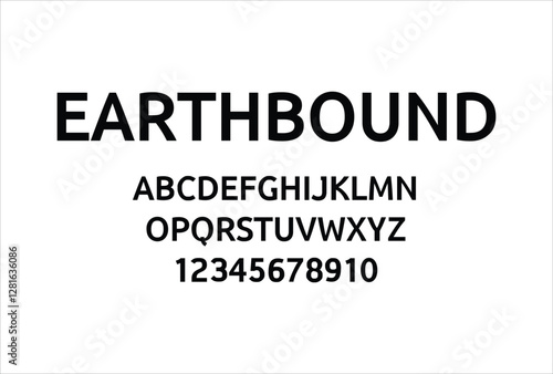 Earthbound font for logo and headline. Isolated vector typeset