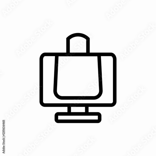 Shopping monitor icon vector sign