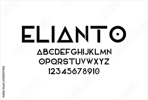 Elianto font for logo and headline. Isolated vector typeset