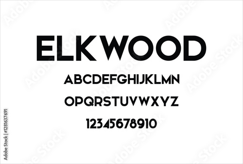 Elkwood font for logo and headline. Isolated vector typeset