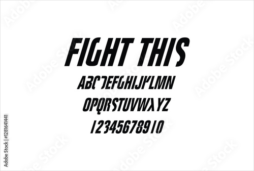 Fight This font for logo and headline. Isolated vector typeset