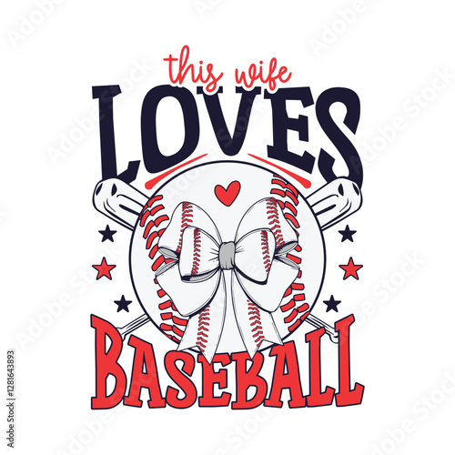 This wife loves baseball bow design, BAseball lover, baseball season bow design