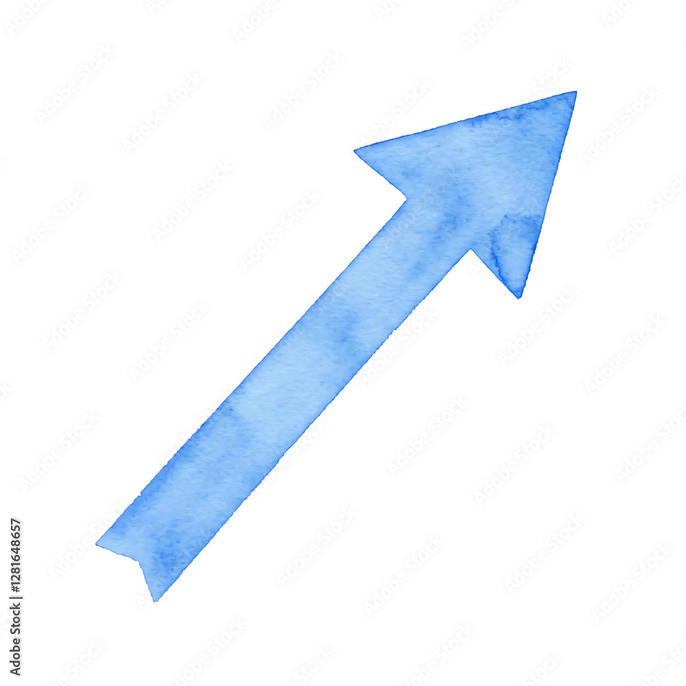 Blue Watercolor arrow Hand drawn Blue Watercolor arrow Hand drawn
