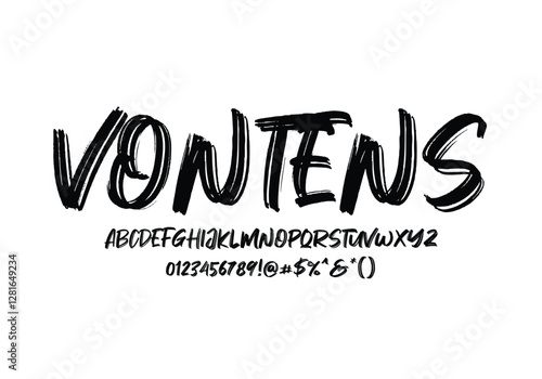 Vontens font for logo and headline. Isolated Vector typeset