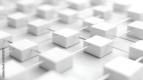 Simple Interconnected Blocks Representing Blockchain Technology