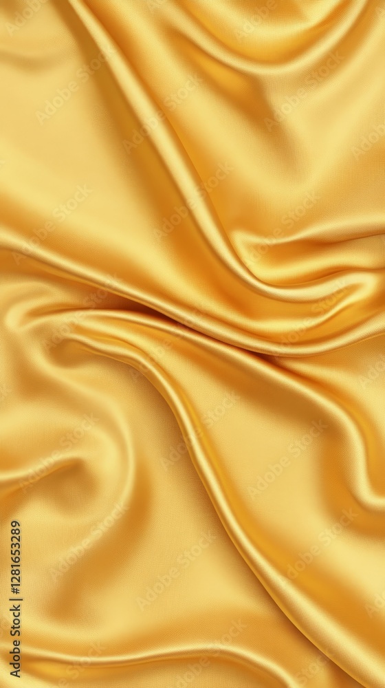 Obraz premium Golden Silk Drape Texture - Luxurious golden silk fabric with soft, flowing drapes. Elegant texture perfect for backgrounds or design elements