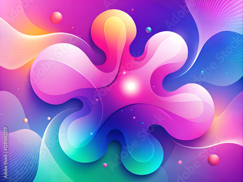 Bright, colorful vector backgrounds with abstract designs, including stars, purple hues, and light pink patterns, create a glowing, festive backdrop