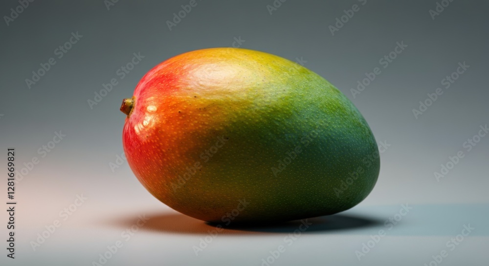 Ripe and colorful mango on gradient background Ripe and colorful mango on gradient background