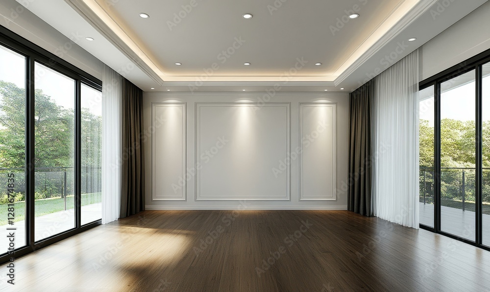 Empty Modern Classic Living Room Interior Design Empty Modern Classic Living Room Interior Design