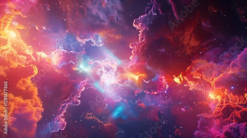 Kaleidoscopic explosion of radiant hues igniting the senses