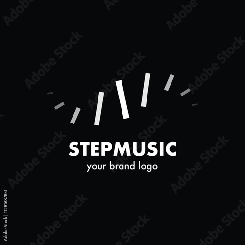 Step music logo design. Icon