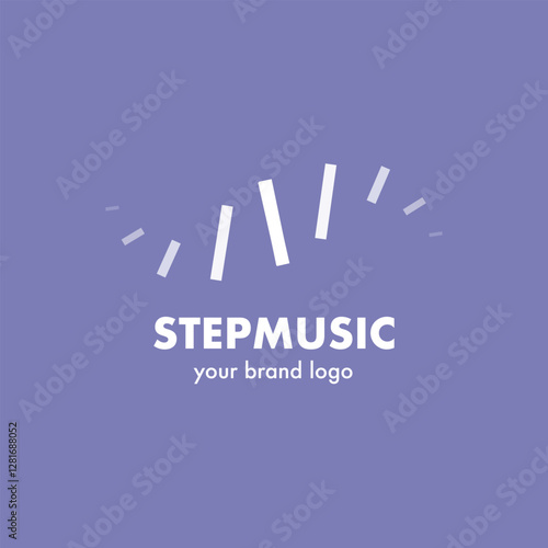 Step music logo design. Icon