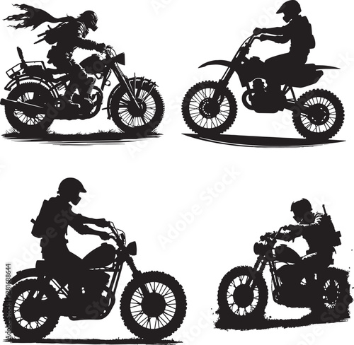 Motorcycle Rider Silhouettes