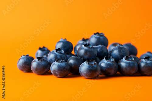 Wallpaper Mural Abstract background with Blueberries on orange background close up. Generated by artificial intelligence. Torontodigital.ca