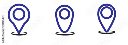 Location icon. fill and line location icon. Map pin. gps. place marker. GPS location symbol collection. Set of map pin location icons. Modern map markers. isolated on white