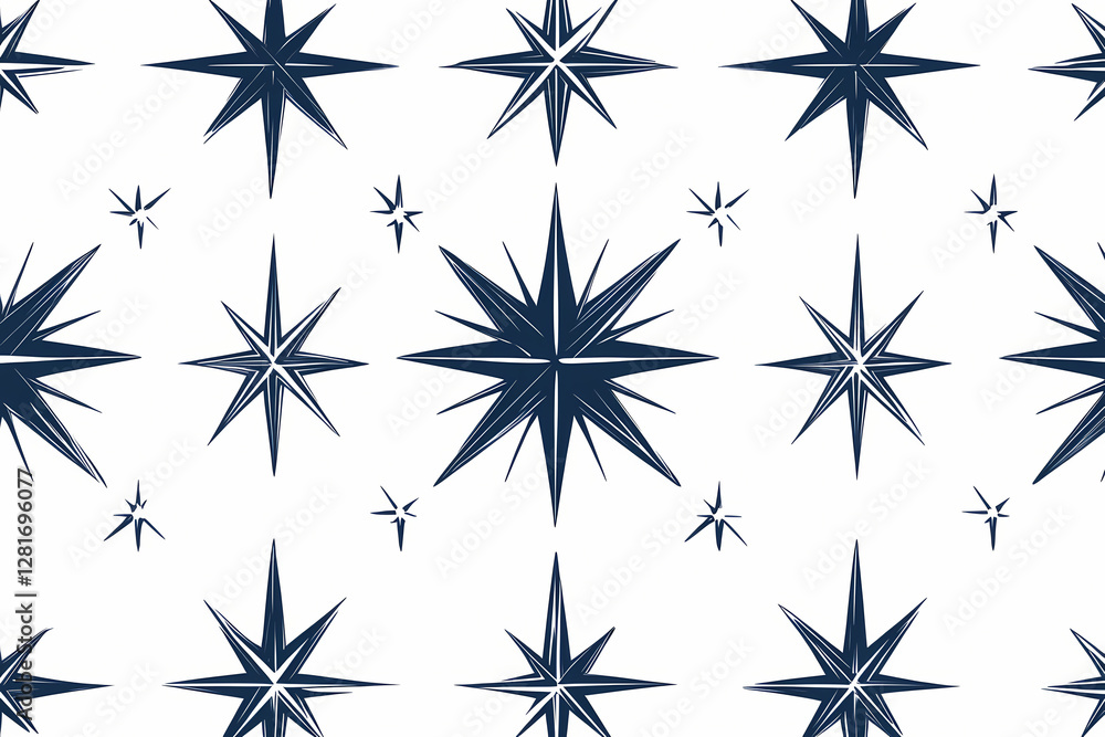 Compass rose pattern in vector style with minimalist design on white Compass rose pattern in vector style with minimalist design on white